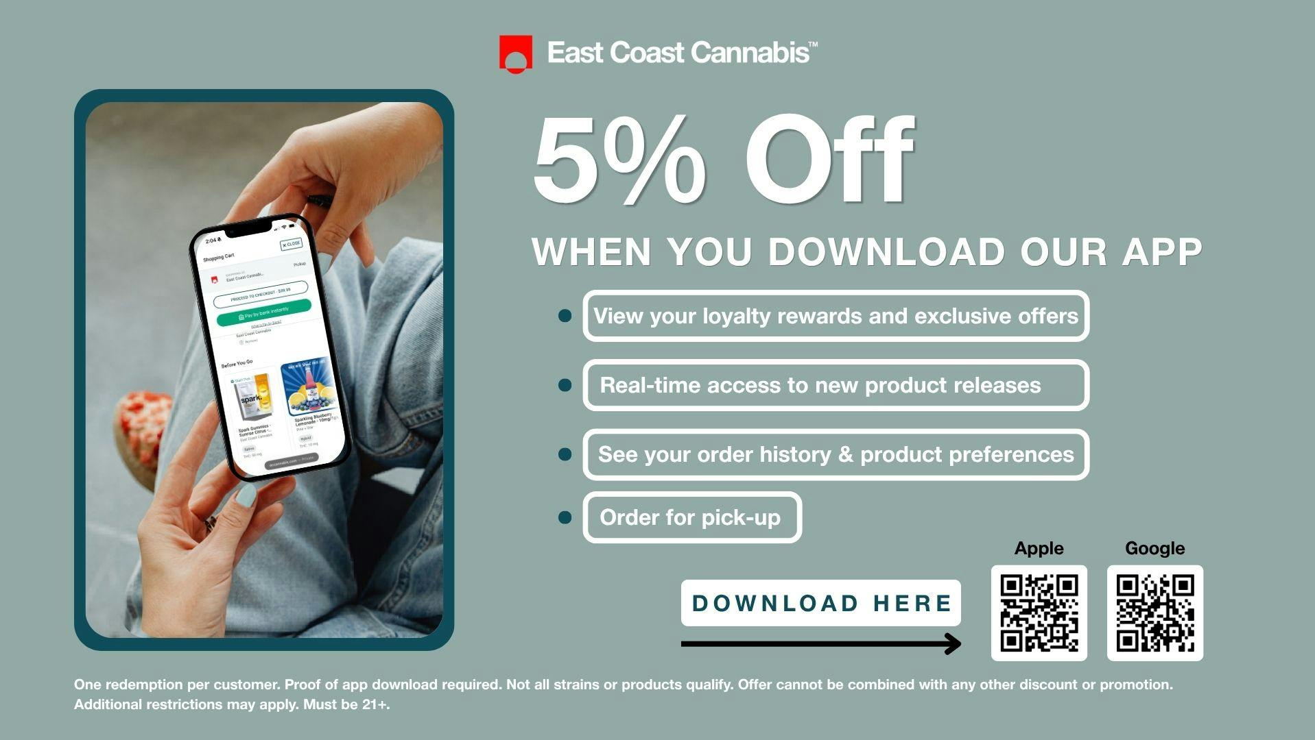 East Coast Cannabis - Eliot Get 5% Off When You Download Our App