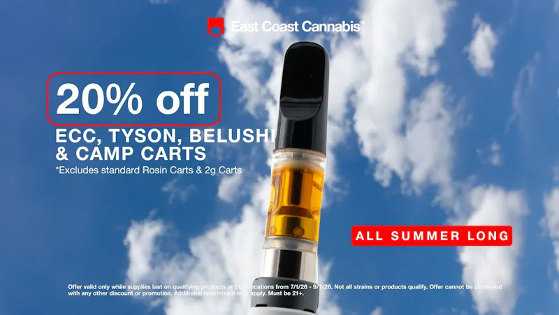 East Coast Cannabis - Lebanon 20% Off Select ECC, Tyson, Belushi, & Camp Carts!