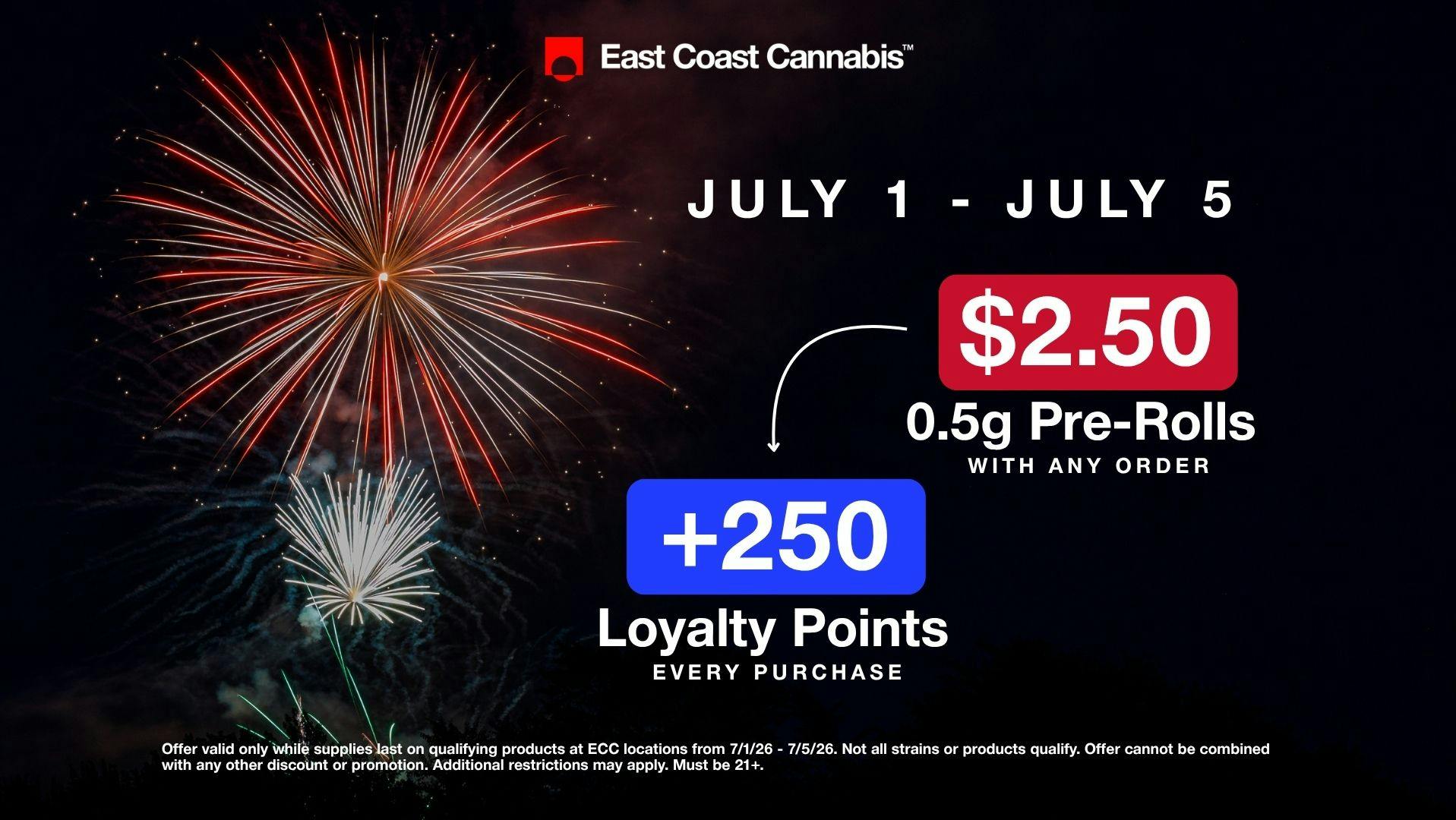 East Coast Cannabis - Eliot Free 0.5g Pre-Roll & Loyalty Bonus With Purchase