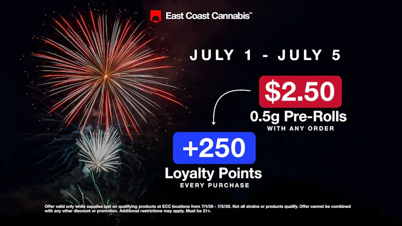 East Coast Cannabis - Eliot Free 0.5g Pre-Roll & Loyalty Bonus With Purchase