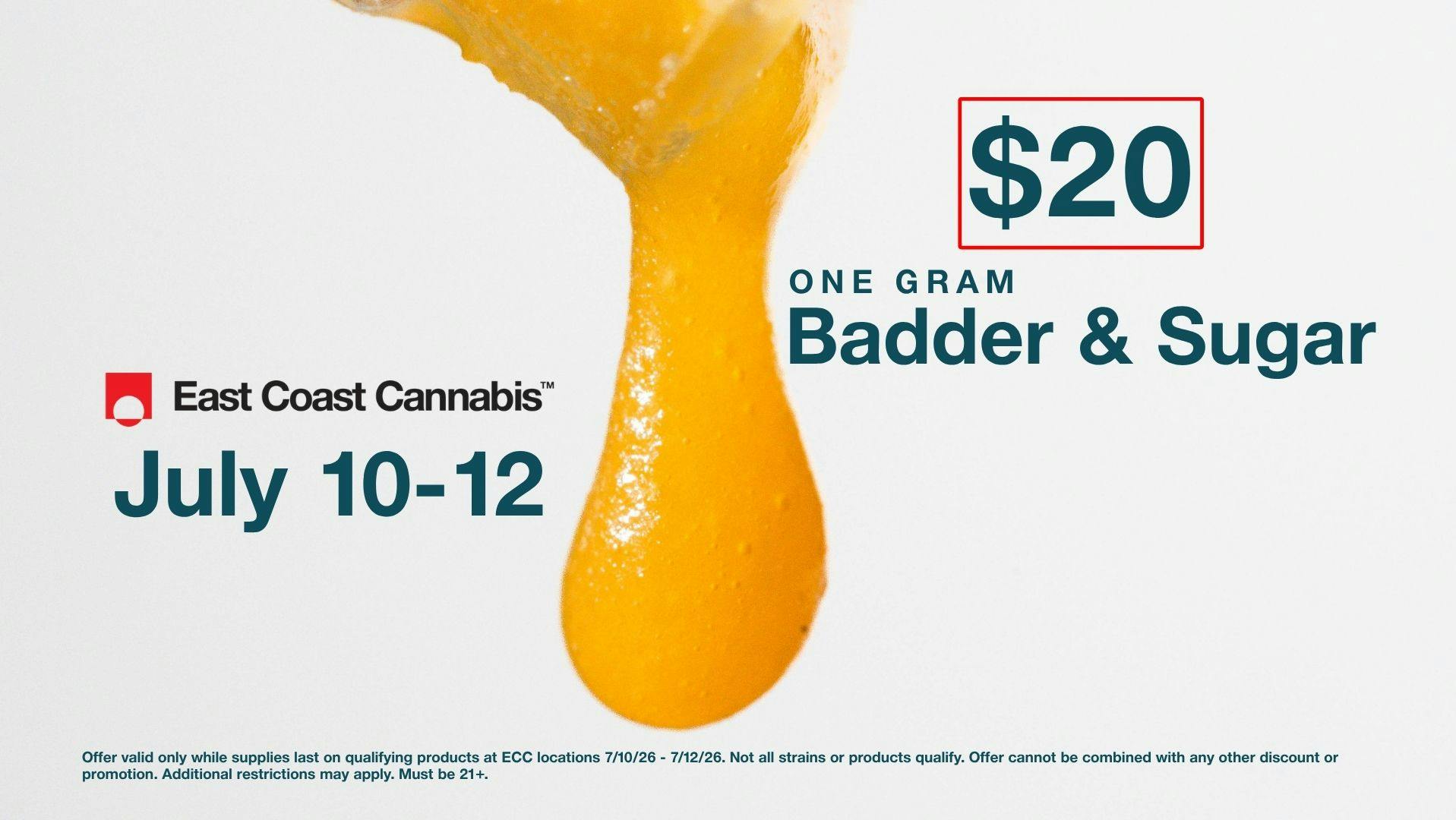 East Coast Cannabis - Lebanon Happy 710 Weekend - $20 1G Badder & Sugar