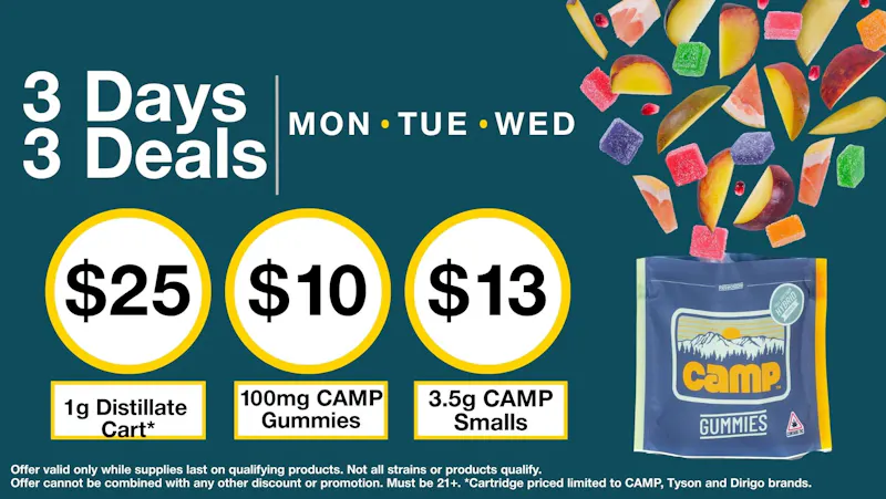 East Coast Cannabis - Eliot 3 Days, 3 Deals - Carts, Edibles, and Flower!