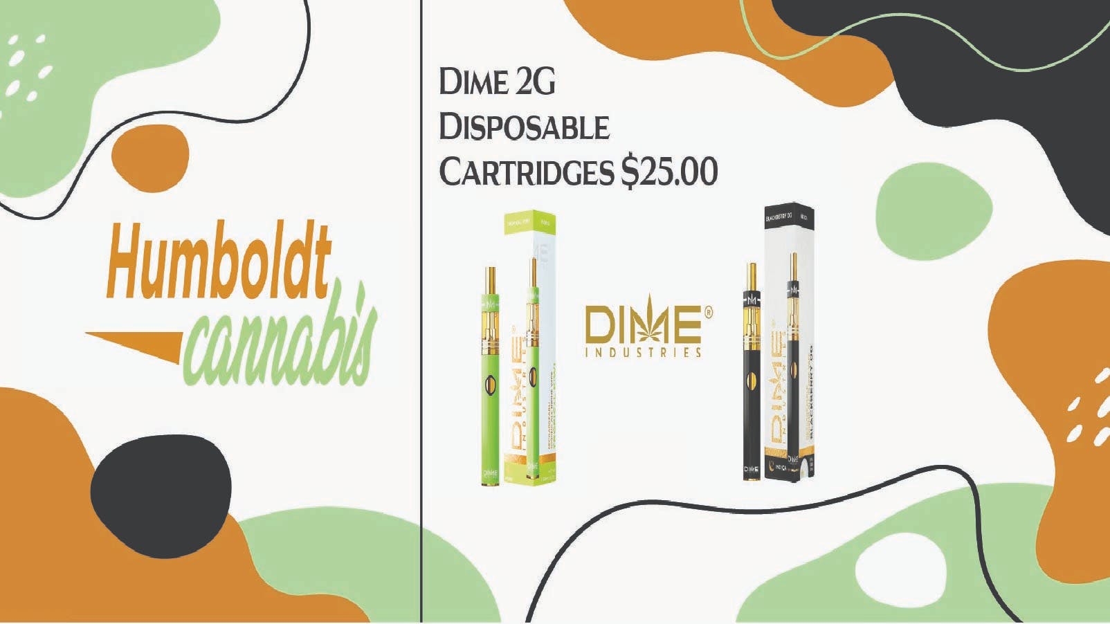 Humboldt Cannabis - Bartlesville Dime 2G disposable vapes are $25.00 OTD!