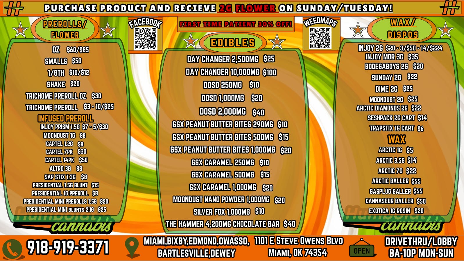 Humboldt Cannabis - Miami ! MENU & DEALS!