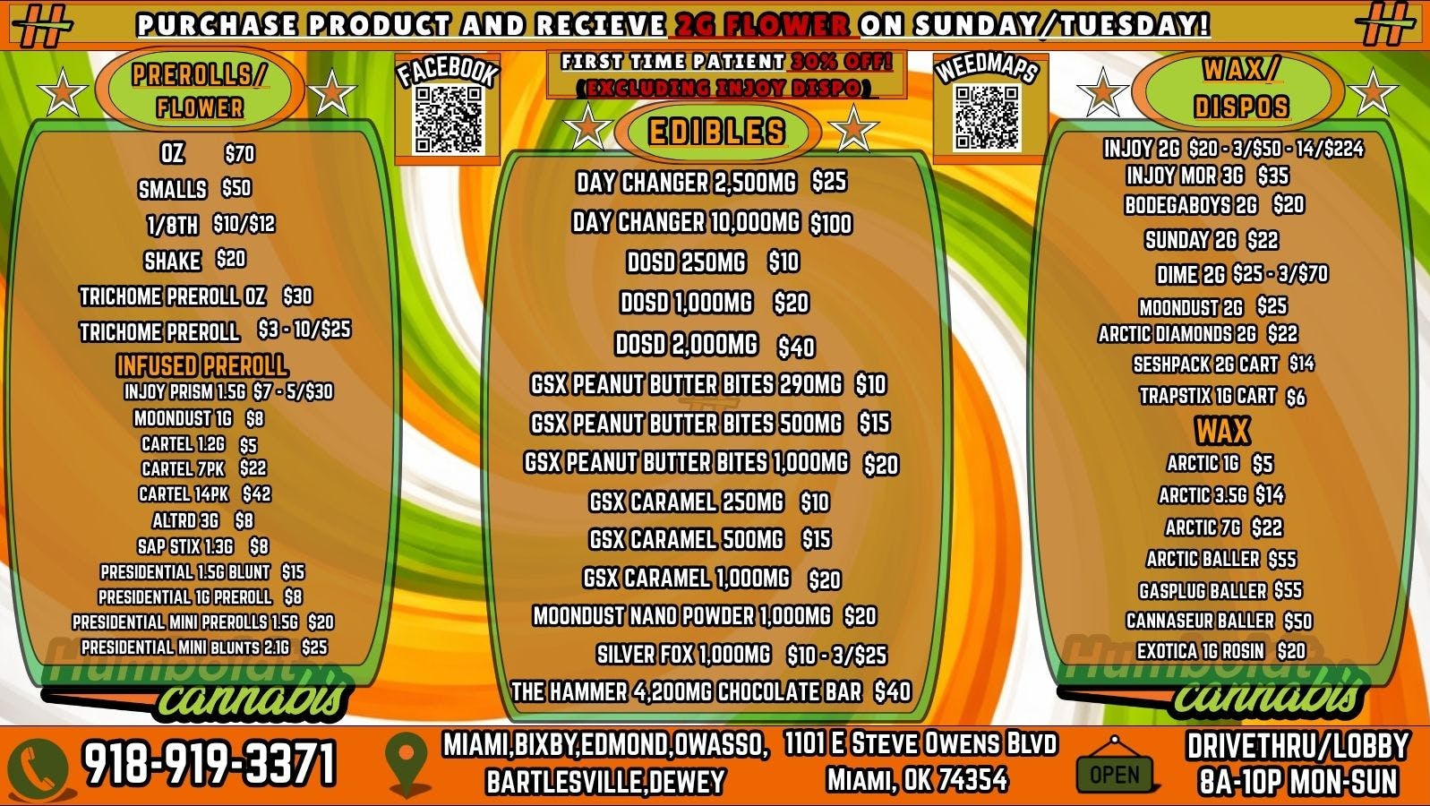 Humboldt Cannabis - Miami ! MENU & DEALS!