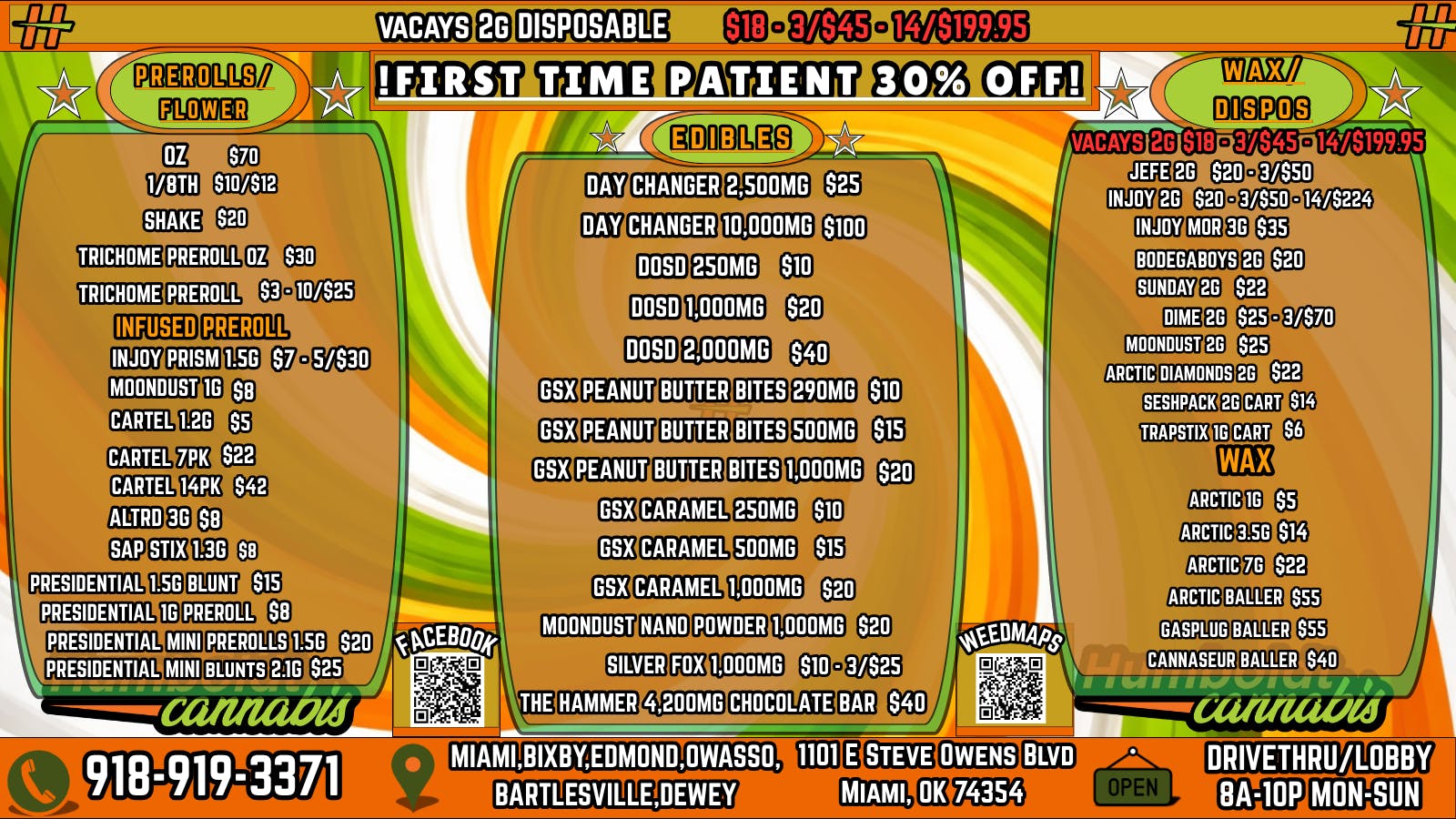 Humboldt Cannabis - Miami ! MENU & DEALS!