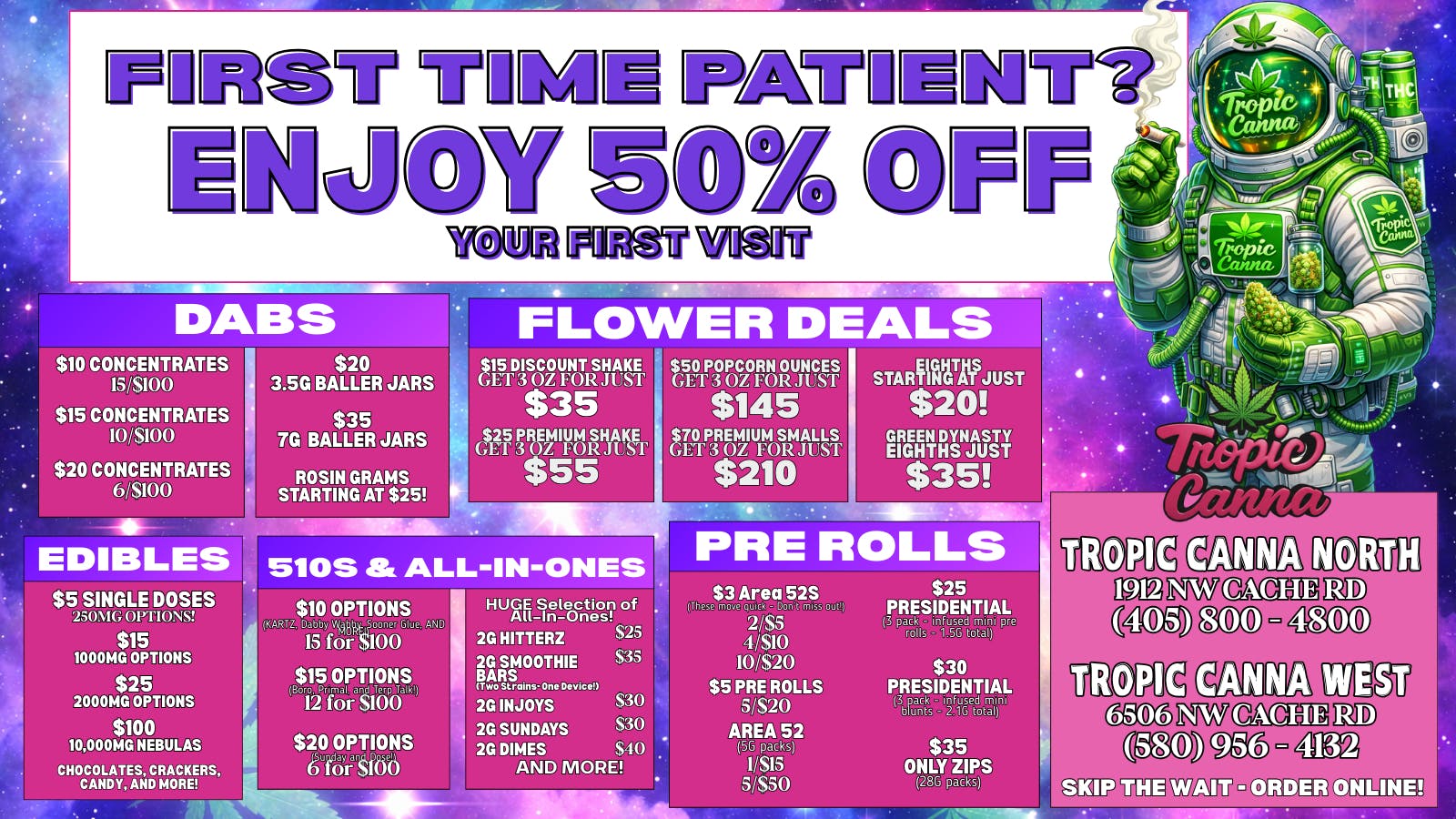 Tropic Canna West New Patient Enjoy 50% Off!