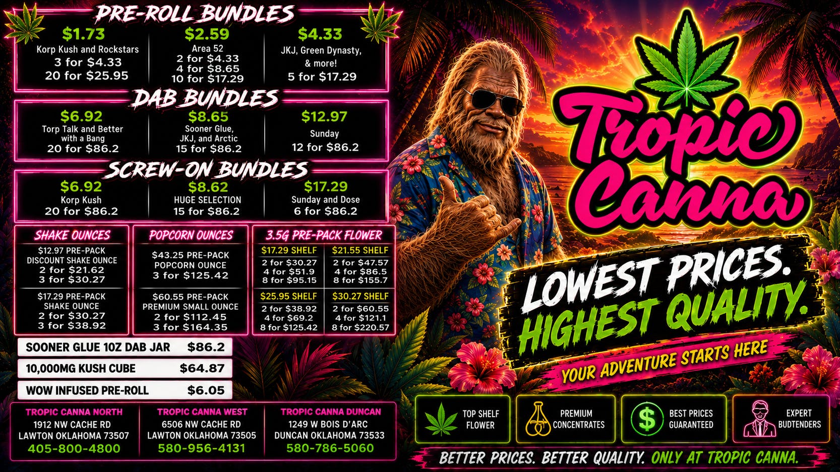 Tropic Canna - Duncan 5 for $175 Dimes!