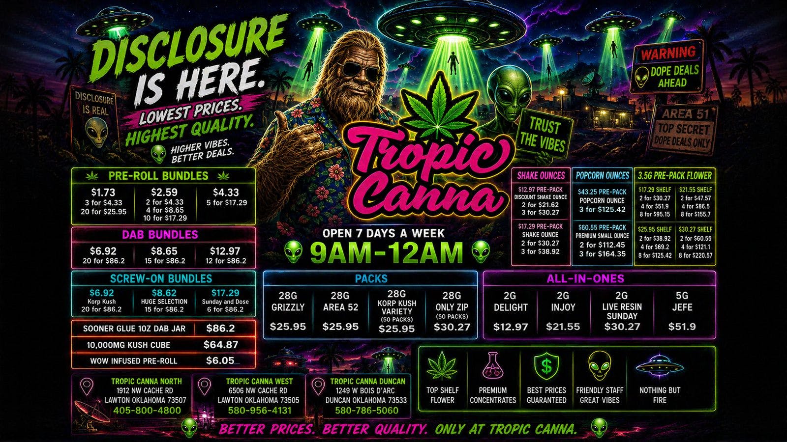 Tropic Canna - Lawton 3 Ounces of Shake for $30.17