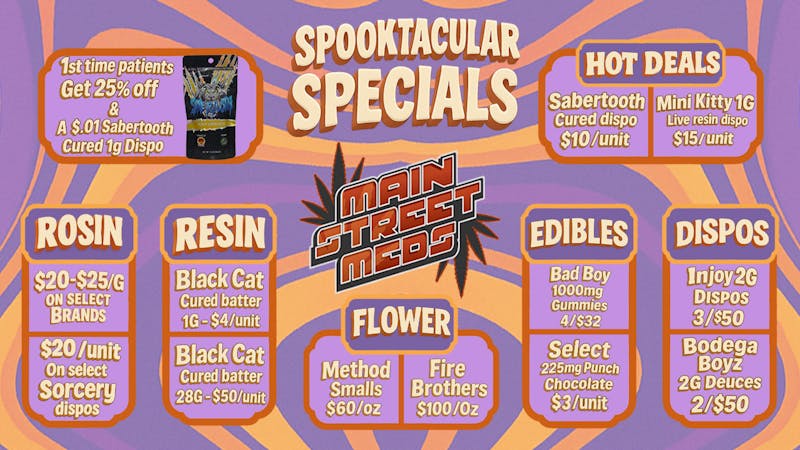 Main St. Meds - Tulsa 24/7 + Drive Thru $15 1G LIVE RESIN OR FULL SPECTRUM DISPOSABLE VAPE
