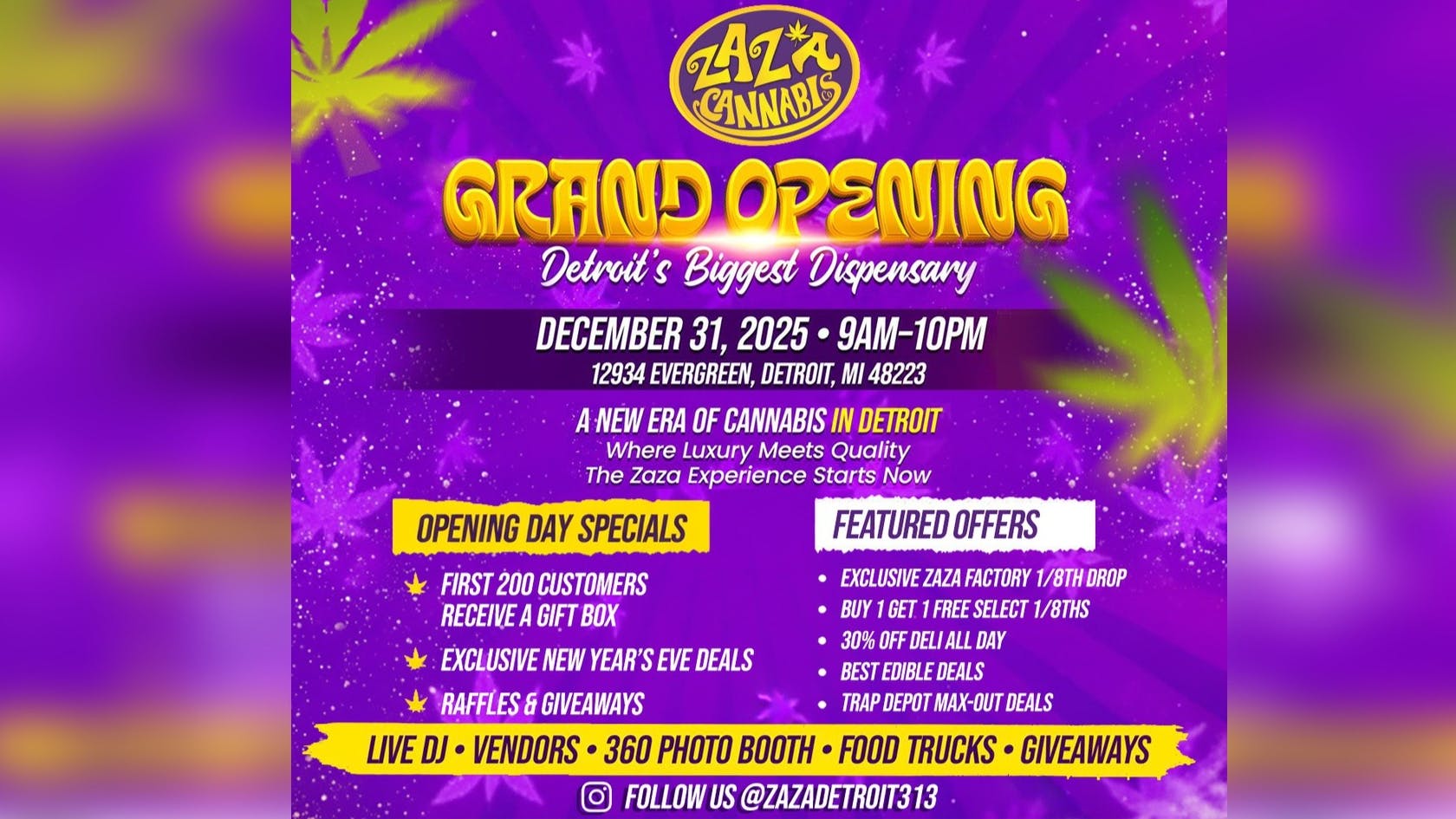 Zaza Cannabis Co NYE GRAND OPENING!!!