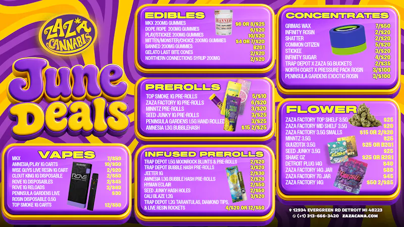 Zaza Cannabis Co Zaza June Deals: Vapes, Flower & Edibles All Month