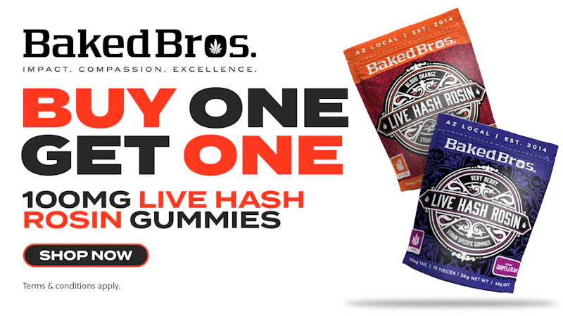 JARS El Mirage Baked Bro's - BOGO Live Hash Rosin Gummies 100mg