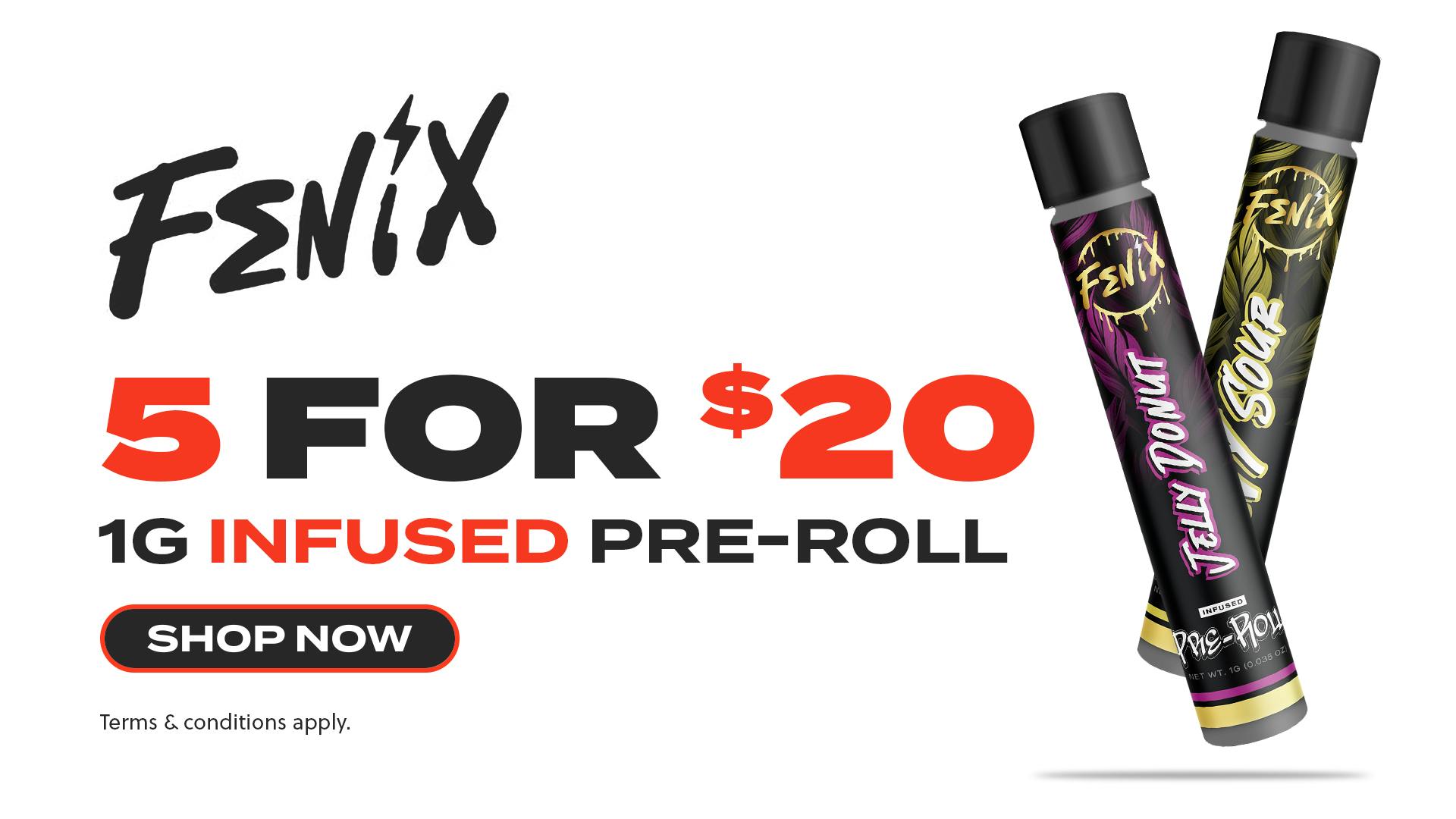 JARS Cannabis - Phoenix Airport Fenix - 5 for $20 Infused Prerolls 1g