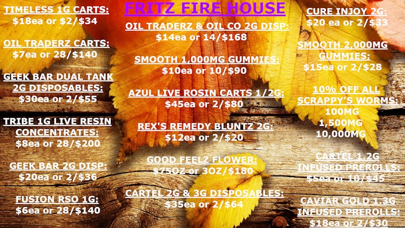 Fritz Fire House FALL INTO DEALS