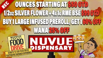 NuVue Pharma - Denver $12.80 4g Slabs, 15% off 1g RME Carts, & more...