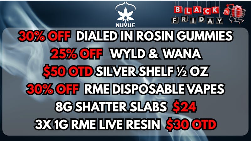 NuVue Pharma - Denver Top Shelf Cannabis Flight: 4x 1/8s $12.50 each &..