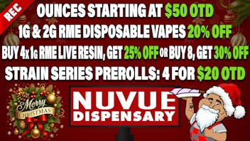 NuVue - Pueblo East 25% off WYLD, $10 OTD 1/8s, & click for more deals