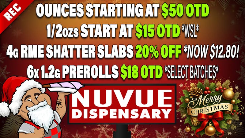 NuVue - Pueblo North 20% off 1g RME Disposables, 4x 1g RSO $48, &...