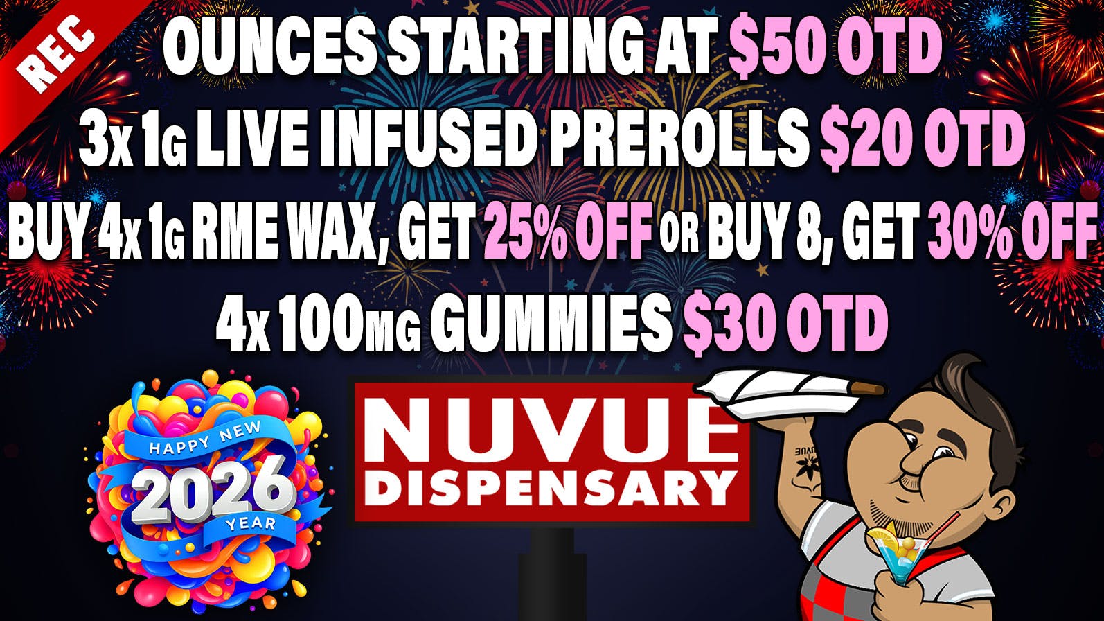 NuVue - Trinidad 20% off 1g RME Disposables, $10 OTD 1/8s, & more..