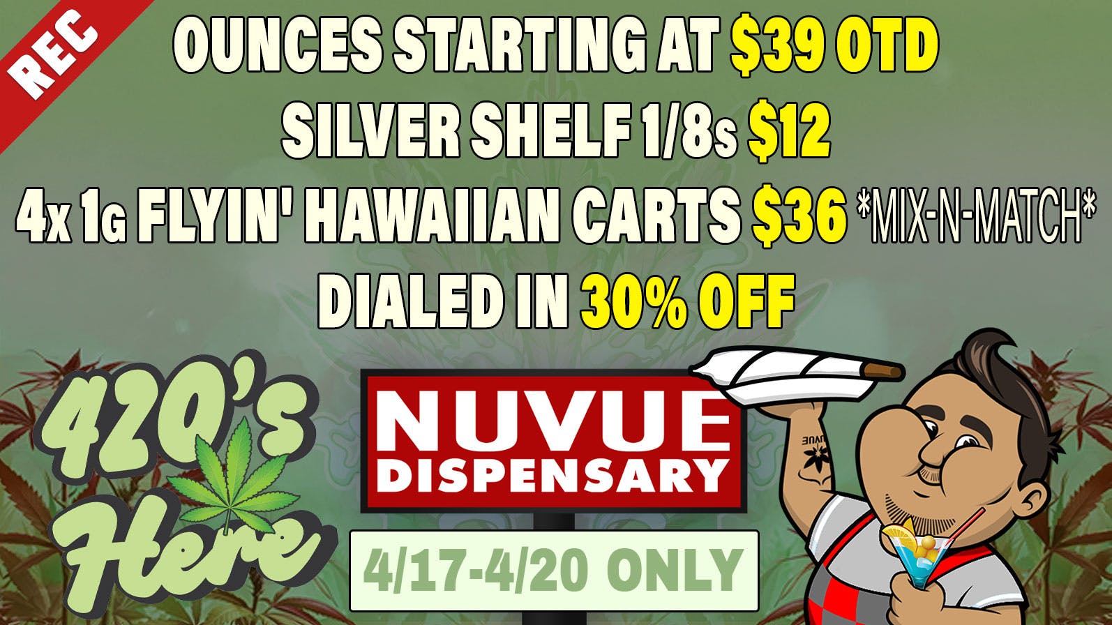 NuVue Pharma - Gunnison 3x 1g Infused PreRolls $20 OTD, & more 420 deals..