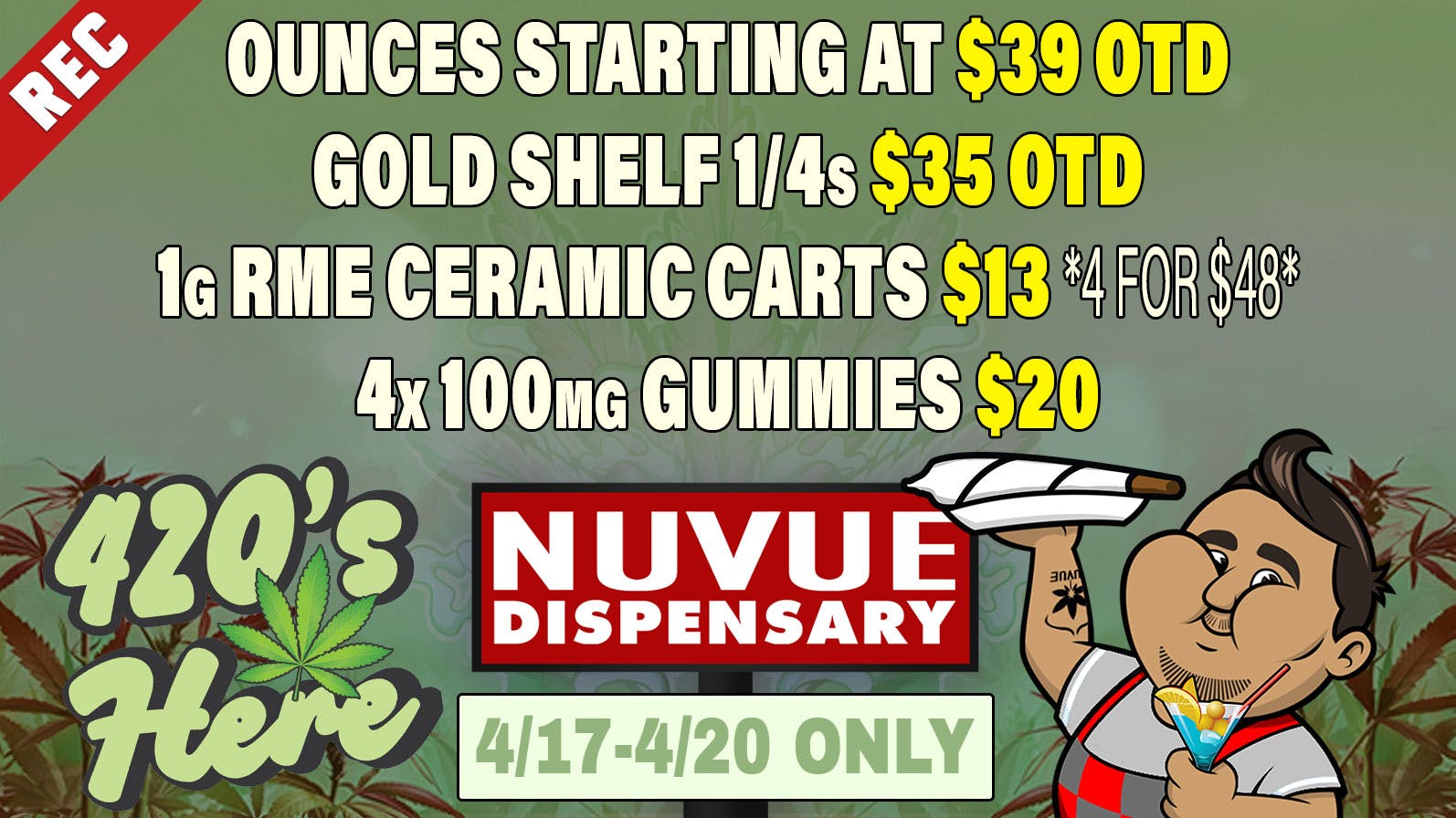 NuVue Pharma - Denver 3x 1g Infused PreRolls $20 OTD, & click for more..