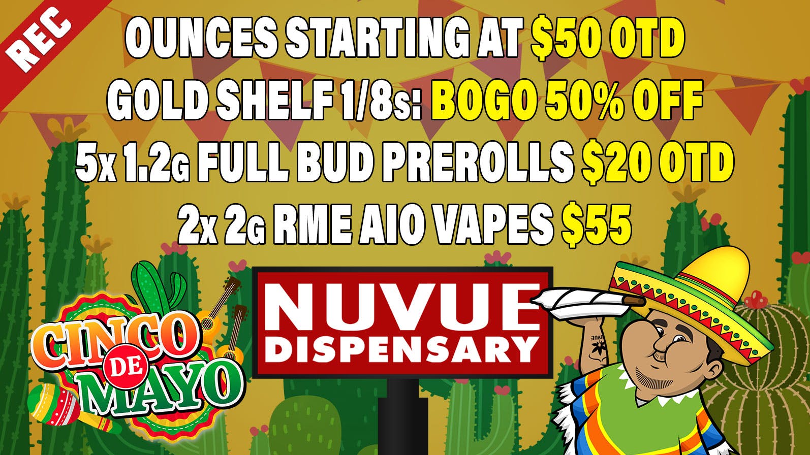 NuVue - Pueblo North Spend $30+, Add a 1.2g Full Bud PreRoll for $2