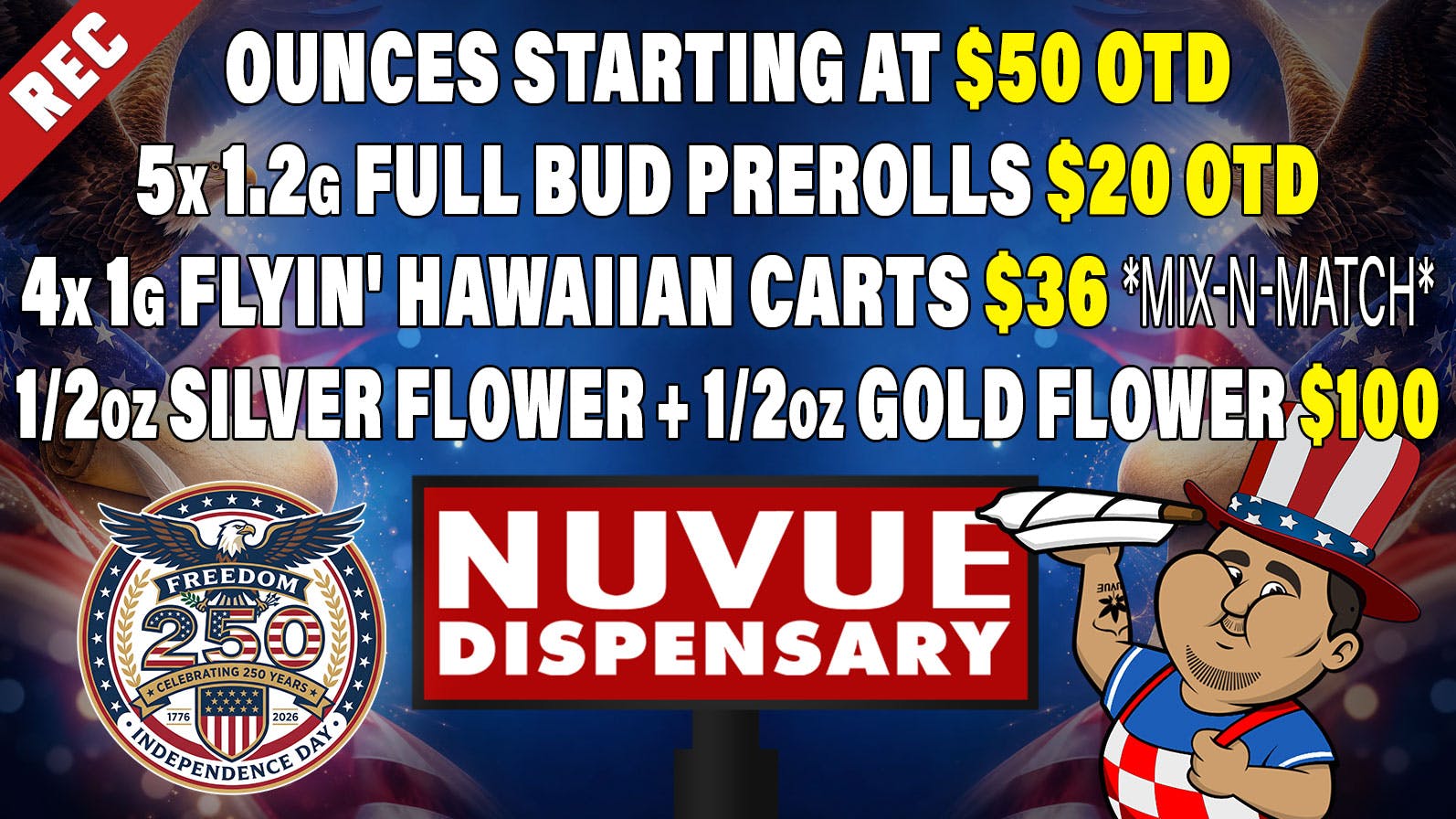NuVue - Colorado Springs 1/2 OZ Gold Shelf Flower + 2g RME AIO Vape $90 &..