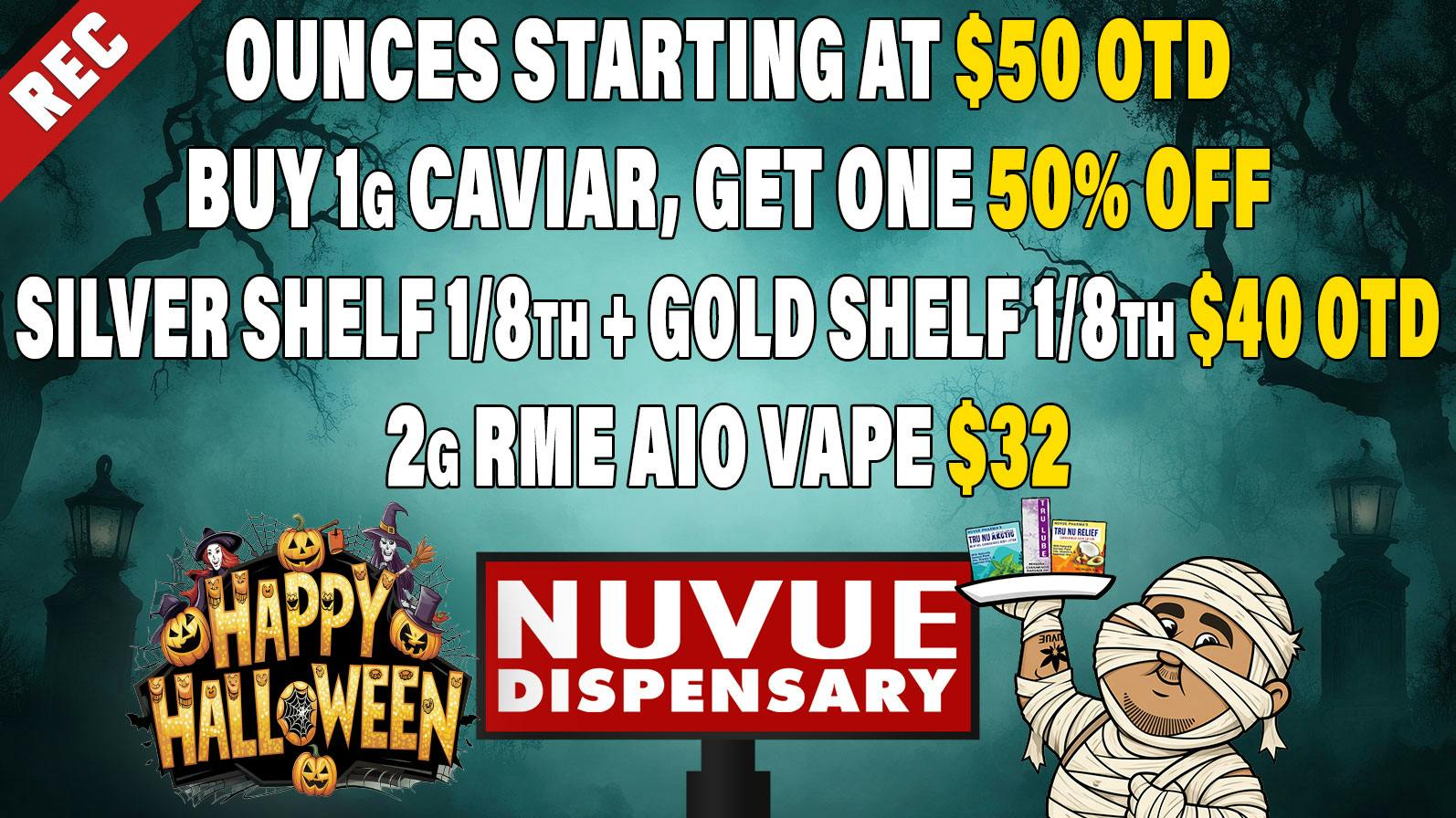 NuVue Pharma - Gunnison 15% off RME Infused PreRolls| 3x 1g Live Resin $36