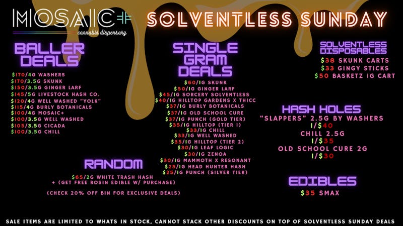 Mosaic Solventless Sunday