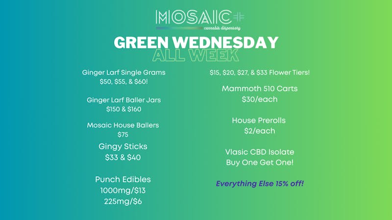 Mosaic Green Wednesday ALL WEEK