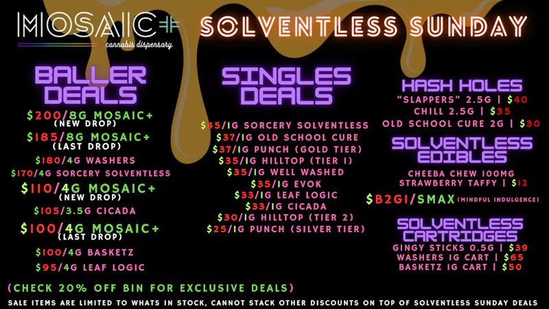Mosaic Solventless Sunday