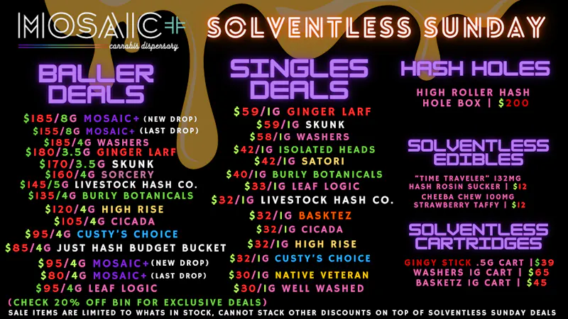 Mosaic Solventless Sunday