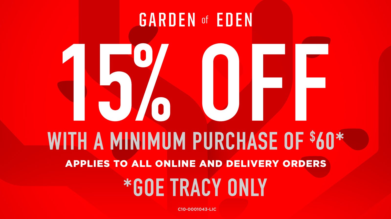 Garden of Eden - Tracy Delivery Fresh Fridays 15% off
