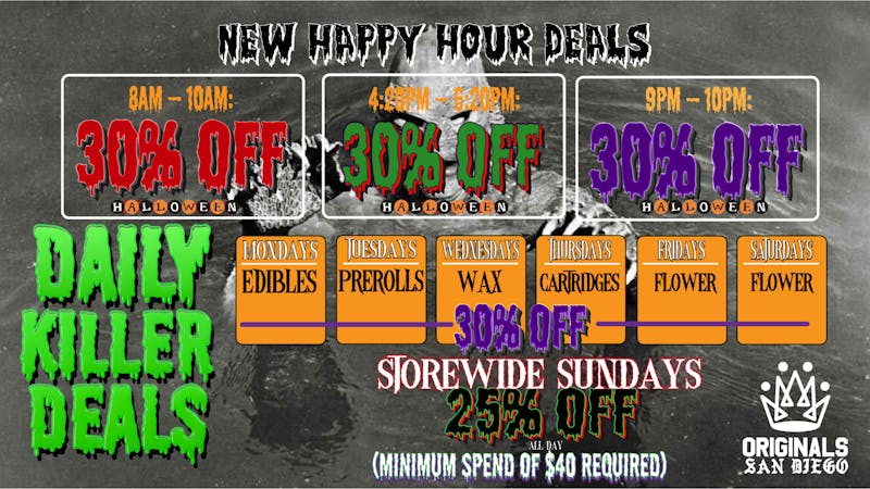 Originals San Diego 30% off New Happy Hour -Daily Deals