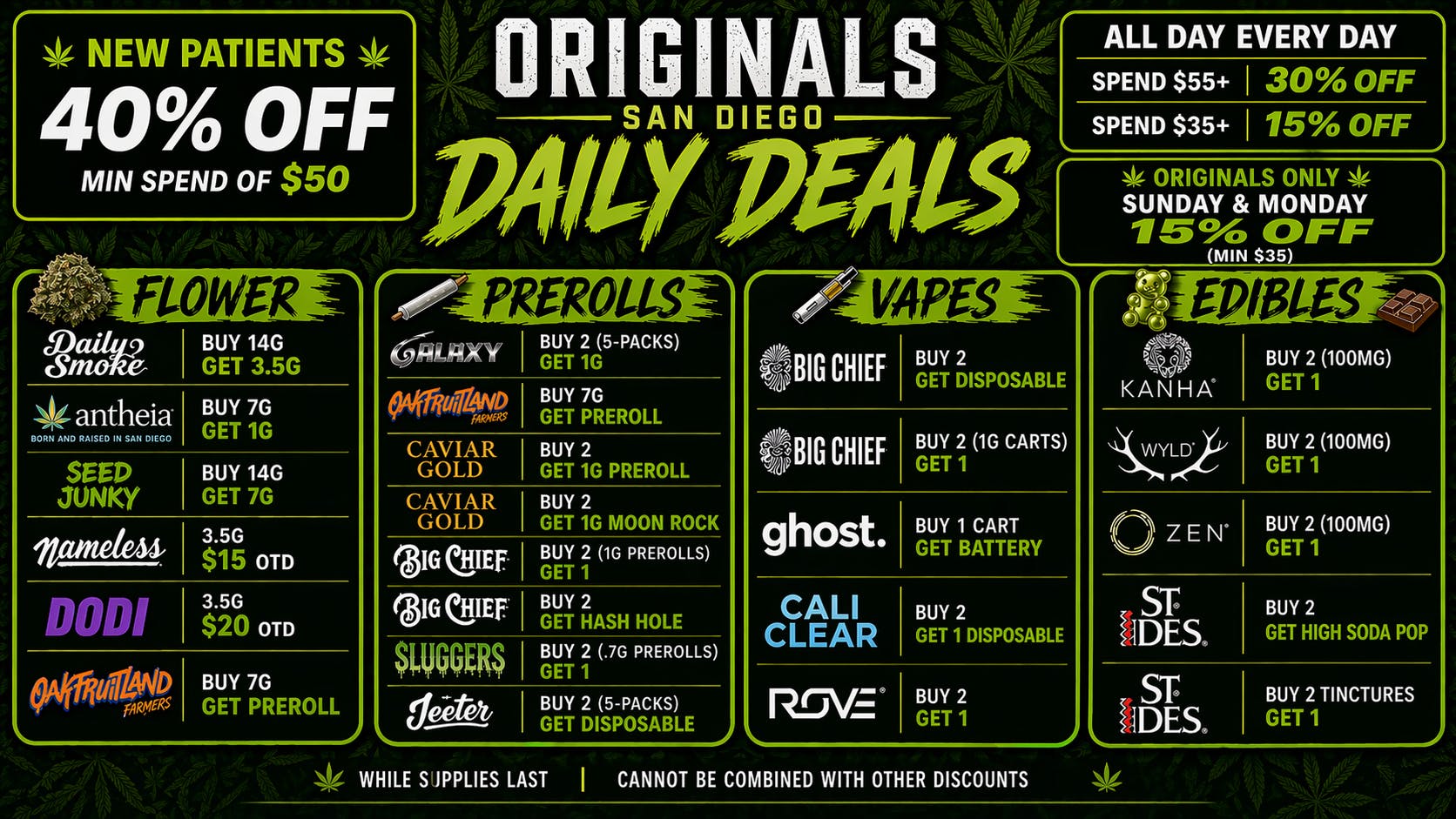 Originals San Diego ORIGINALS DAILY DEALS