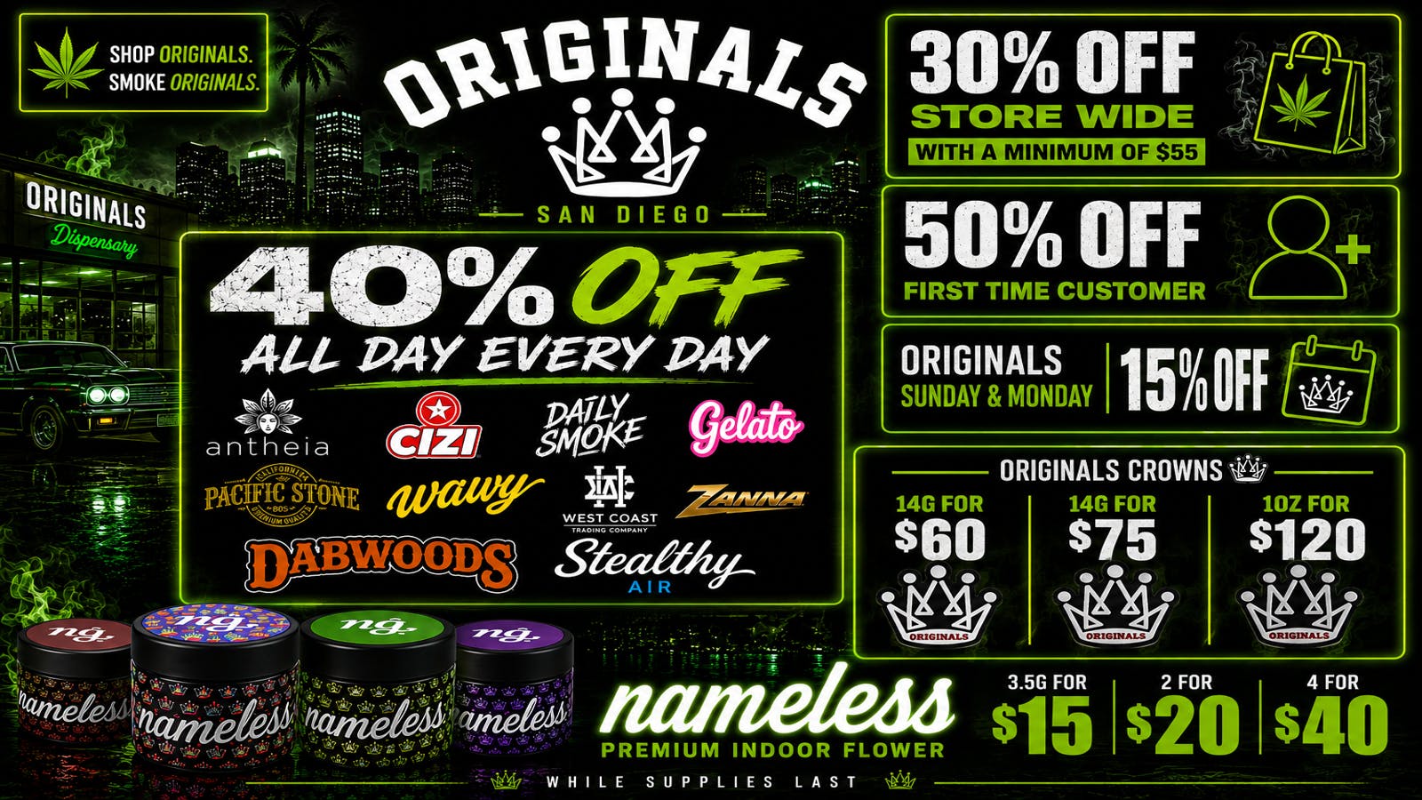 Originals San Diego 50% OFF FIRST TIME BRANDS UP TO 40%