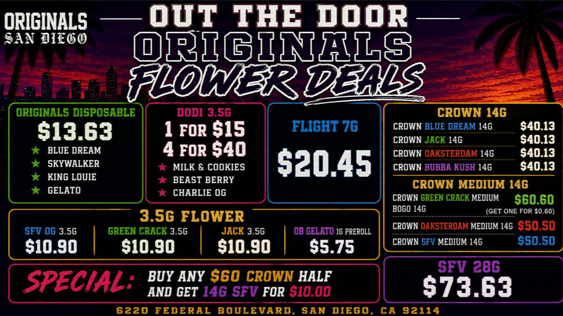 Originals San Diego OUT THE DOOR BIG DEALS. LITTLE PRICES