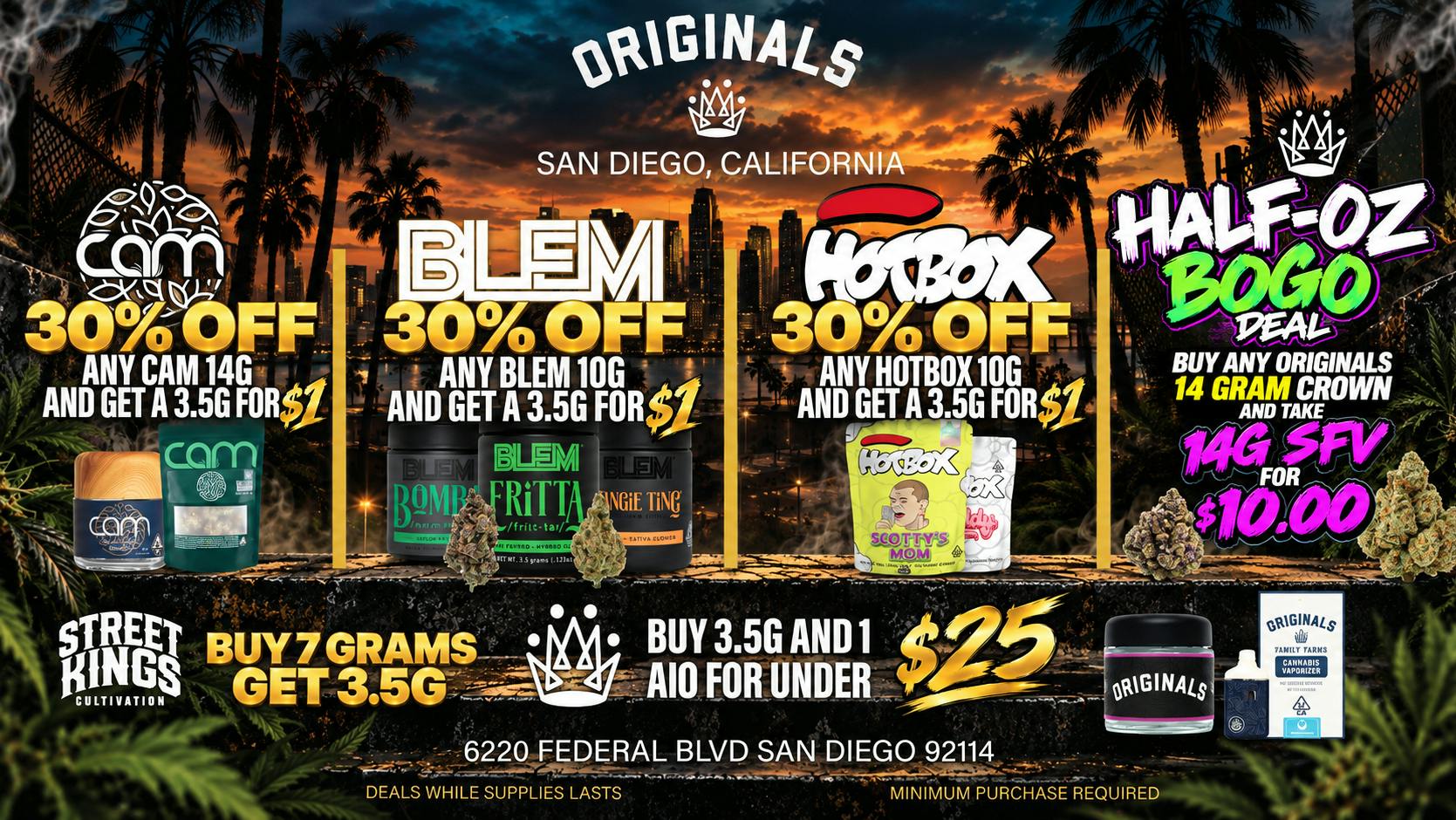 Originals San Diego 🔥EVERY DAY BOGOS 🔥