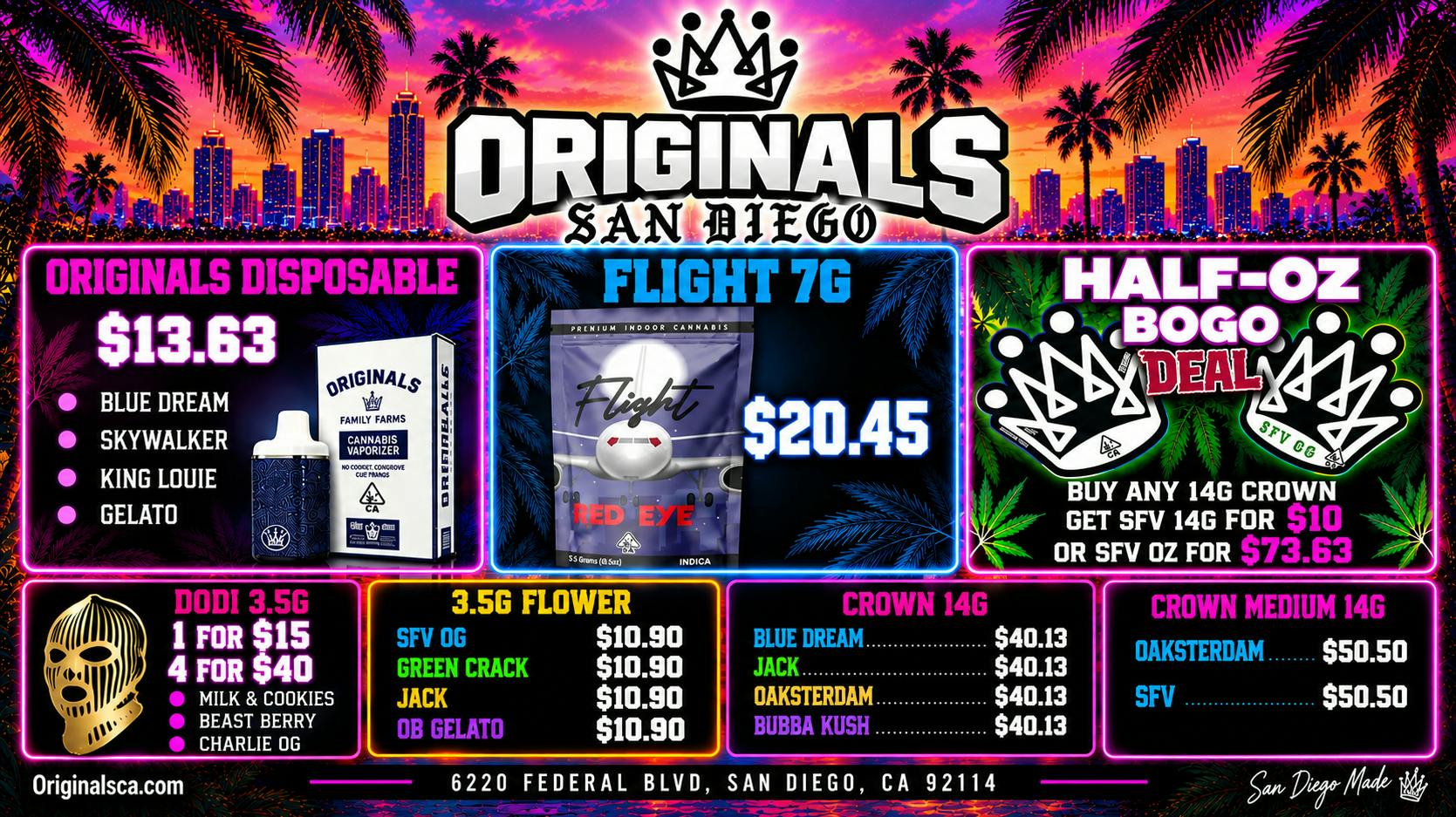 Originals San Diego OUT THE DOOR BIG DEALS. LITTLE PRICES
