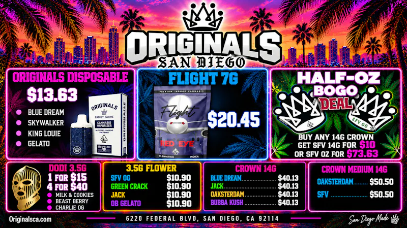 Originals San Diego OUT THE DOOR BIG DEALS. LITTLE PRICES