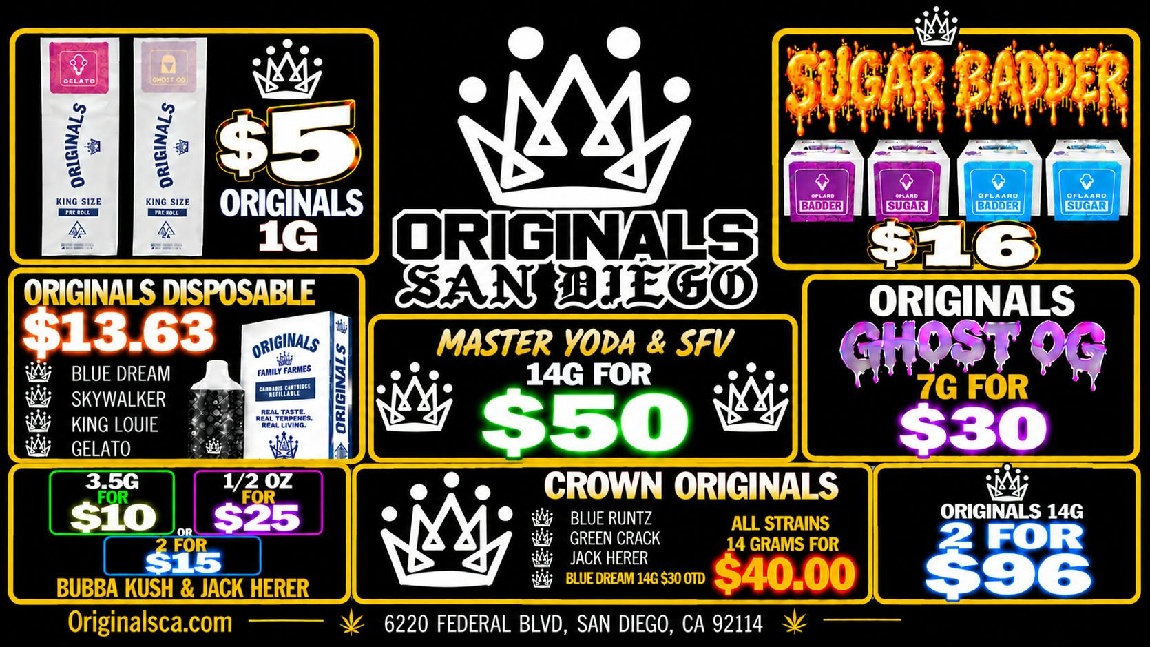Originals San Diego OUT THE DOOR BIG DEALS. LITTLE PRICES