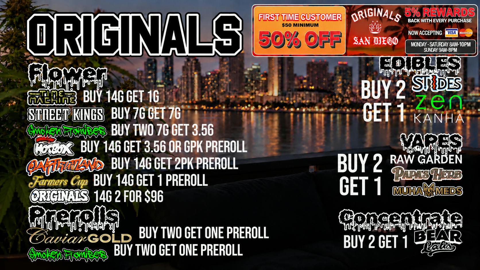 Originals San Diego Buy 1 Get One All day