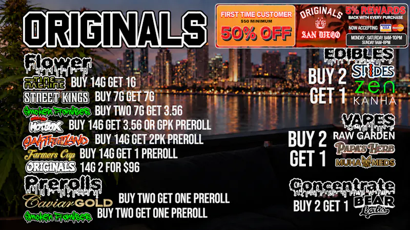 Originals San Diego Buy 1 Get One All day