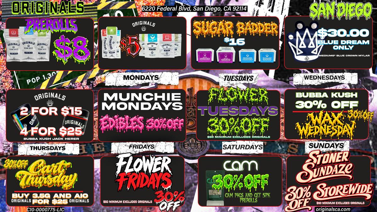 Originals San Diego Every Day Deals!!!!