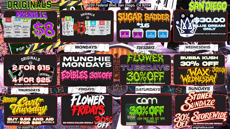 Originals San Diego Every Day Deals!!!!