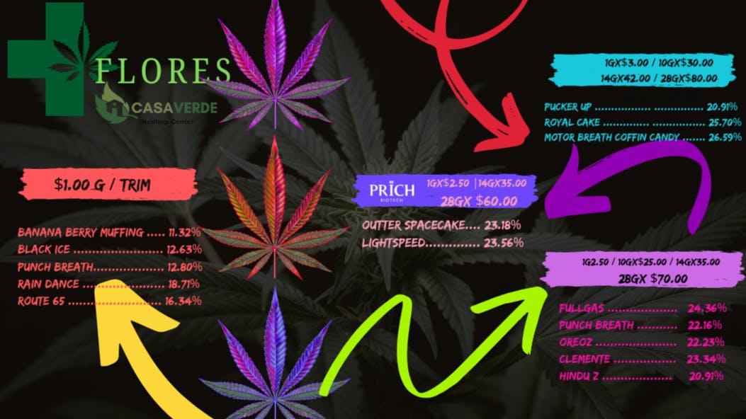 Casa Verde Healing Center TRIM $1.00G -FLORES PRICH : $2.50G /$3.00G