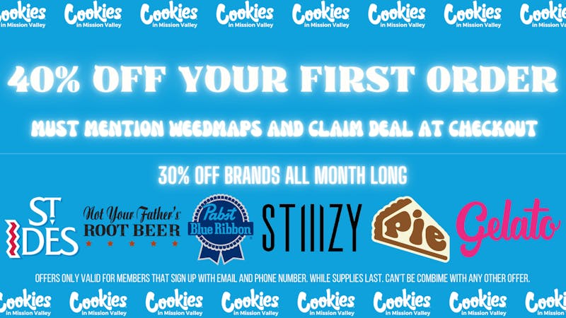 Cookies Mission Valley 40% OFF FTP & MONTH LONG 30% OFF at COOKIES
