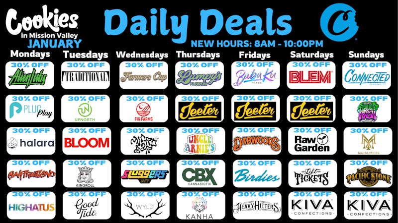 Cookies Mission Valley 30% OFF OUR TOP SELLING BRANDS DAILY!
