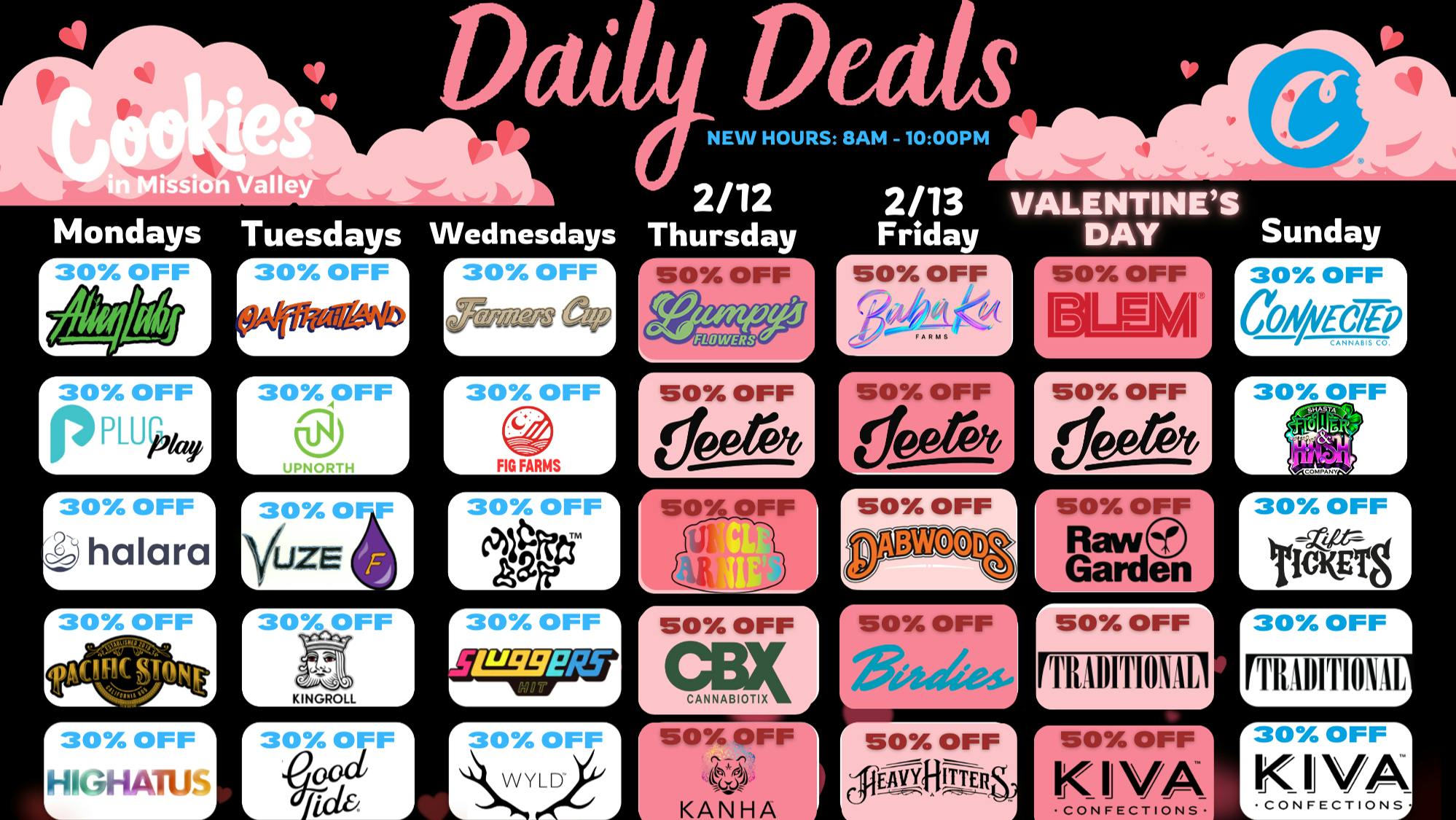 Cookies Mission Valley COOKIES MISSION VALLEY VALENTINE'S WEEK DEALS